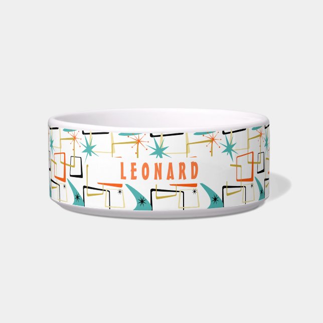 ミッドセンチュリー アトミックエイジ ファンキー スクエア ネーム付き ボウル (正面)