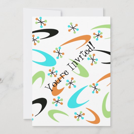 ミッドセンチュリー アトミックパーティーの招待状 招待状 (正面)