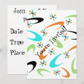 ミッドセンチュリー アトミックパーティーの招待状 招待状 (正面/裏面)