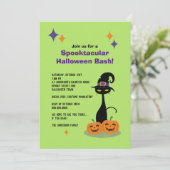 ミッドセンチュリー・アトミック・ハロウィン・キャット 招待状 (スタンド正面)