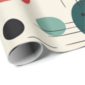 ミッドセンチュリー カラフル ジオメトリック パターン ラッピングペーパー (ロールコーナー)