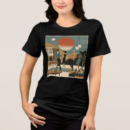 ミッドセンチュリー・カリフォルニア・バイブスのマティーニ・ダンスパーティ トライブレンドTシャツ