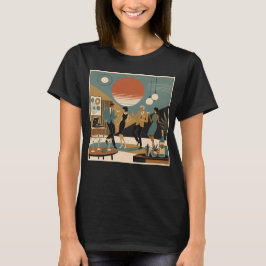 ミッドセンチュリー・カリフォルニア・バイブスのマティーニ・ダンスパーティ Tシャツ