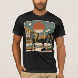 ミッドセンチュリー・カリフォルニア・バイブスのマティーニ・ダンスパーティ Tシャツ