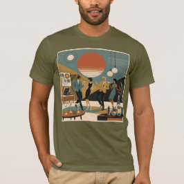 ミッドセンチュリー・カリフォルニア・バイブスのマティーニ・ダンスパーティ Tシャツ