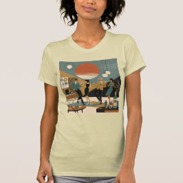 ミッドセンチュリー・カリフォルニア・バイブスのマティーニ・ダンスパーティ Tシャツ