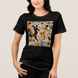 ミッドセンチュリー ジャズエイジ ミニマリスト アート マティーニ ダンス トライブレンドTシャツ