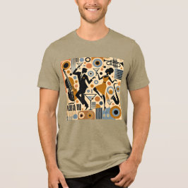 ミッドセンチュリー ジャズエイジ ミニマリスト アート マティーニ ダンス トライブレンドTシャツ
