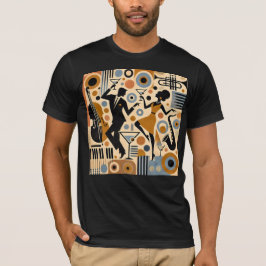 ミッドセンチュリー ジャズエイジ ミニマリスト アート マティーニ ダンス Tシャツ