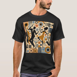 ミッドセンチュリー ジャズエイジ ミニマリスト アート マティーニ ダンス Tシャツ