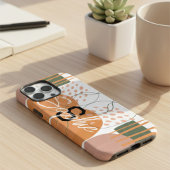 ミッドセンチュリー テラコッタ&グリーン抽象モノグラム Case-Mate iPhoneケース