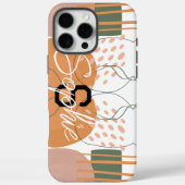 ミッドセンチュリー テラコッタ&グリーン抽象モノグラム Case-Mate iPhoneケース (裏面)