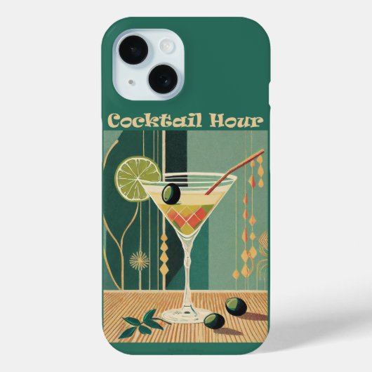 ミッドセンチュリー・デザインのカクテルタイム Case-Mate iPhoneケース (裏面)