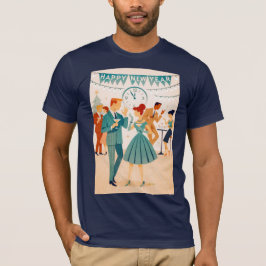 ミッドセンチュリー ハッピーニューイヤー ザ・マルティニダンス Tシャツ