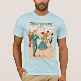 ミッドセンチュリー ハッピー ニュー イヤー マティーニ ダンス Tシャツ