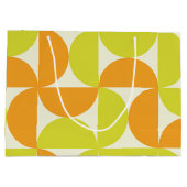 ミッドセンチュリー ハーフ サークル オレンジとイエロー ラージペーパーバッグ (裏面)