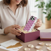 ミッドセンチュリー ピンク＆プラム幾何学アークス カスタム名 Case-Mate iPhoneケース