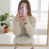 ミッドセンチュリー ピンク＆プラム幾何学アークス カスタム名 Case-Mate iPhoneケース