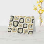 ミッドセンチュリー モダンなスターバーストパターン カード (黄色い花)