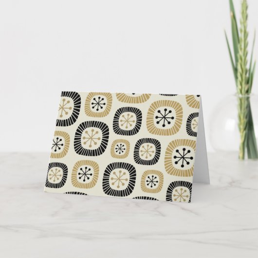ミッドセンチュリー モダンなスターバーストパターン カード (正面)