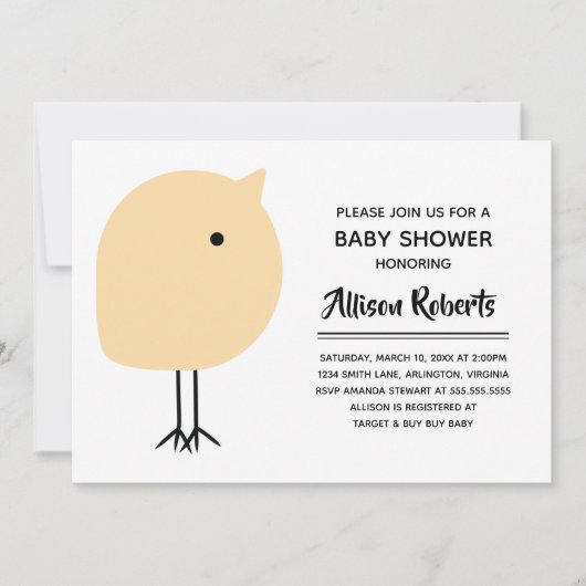 ミッドセンチュリー モダンなチックベイビーシャワーの招待状 招待状 (正面)