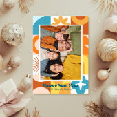 ミッドセンチュリー モダンな楽しい新年 招待状