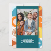 ミッドセンチュリー モダンな楽しい新年 招待状 (裏面)