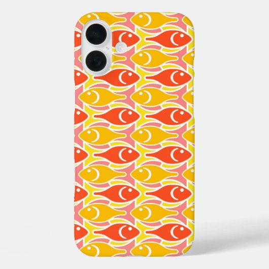 ミッドセンチュリー・モダンな魚、タンジェリンのオレンジ Case-Mate iPhoneケース (裏面)