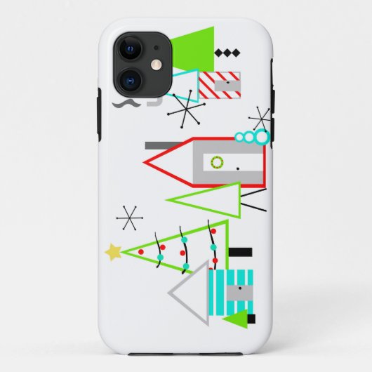 ミッドセンチュリー・モダンのクリスマスビレッジ Case-Mate iPhoneケース (裏面)