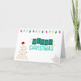 ミッドセンチュリー モダンのクリスマス ホリデー カード。 サンキューカード