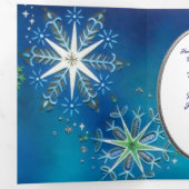 ミッドセンチュリー・モダンの雪の結晶の願い 三つ折りクリスマスカード (内部最初)