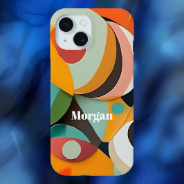 ミッドセンチュリー・モダンアート 名前 幾何学模様 iPhone 15ケース