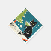 ミッドセンチュリー、モダンクリスマスカクテルナプキン スタンダードカクテルナプキン (角)