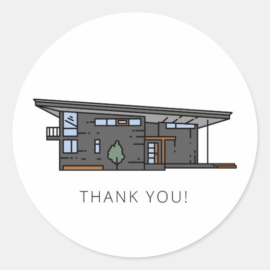 ミッドセンチュリー モダンハウス ラウンドシール (正面)