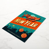 ミッドセンチュリー モダン お正月 箔シーズンカード (回転した状態)