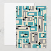 ミッドセンチュリー モダン アブストラクト パターン 招待状 (正面/裏面)