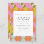 ミッドセンチュリー モダン アブストラクト 幾何学的な卒業式 招待状 (正面/裏面)