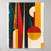 ミッドセンチュリー モダン アブストラクト 幾何学的な形 ポスター (正面)