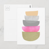 ミッドセンチュリー モダン アート ボウル パステル 幾何学 ポストカード (正面/裏面)