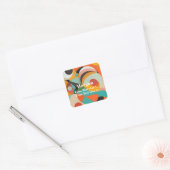 ミッドセンチュリー モダン アート、名前またはイニシャル 幾何学模様 スクエアシール (封筒)