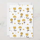 ミッドセンチュリー モダン イエロー フラワーブライダルシャワー 招待状 (裏面)