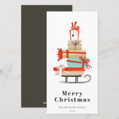 ミッドセンチュリー モダン イラスト クリスマス スレッジ (正面/裏面)