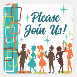 ミッドセンチュリー・モダン カクテルエンゲージメントパーティー スクエアシール