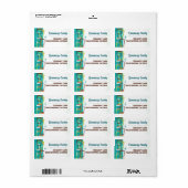 ミッドセンチュリー モダン カクテル 返信住所ラベル ラベル (フルシート)