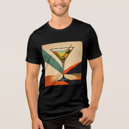 ミッドセンチュリー・モダン・カラーブロック・マティーニアート トライブレンドＴシャツ