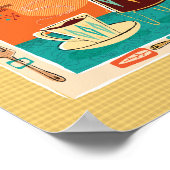 ミッドセンチュリー モダン キッチン カレンダー 2024 ポスター (角)