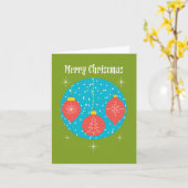 ミッドセンチュリー モダン クリスマス オーナメント カード (黄色い花)