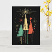 ミッドセンチュリー モダン クリスマス カード (黄色い花)