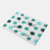 ミッドセンチュリー モダン サンシャイン ターコイズ ドアマット (アングル)