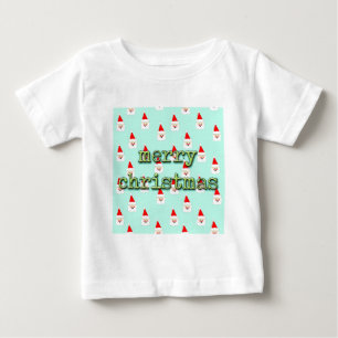 ミッドセンチュリー・モダン サンタクロースのメリークリスマス ベビーTシャツ